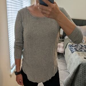 Abercrombie & Fitch Gray Striped Sweatshirt